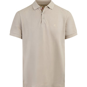Burberry Pale Stone Cotton Collared Polo Shirt