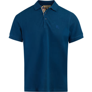 Burberry Deep Teal Blue Cotton Collared Polo Shirt