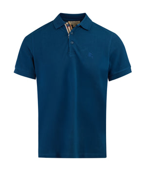 Burberry Deep Teal Blue Cotton Collared Polo Shirt