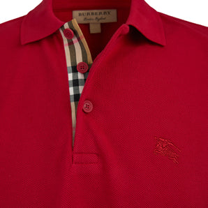 Burberry Red Cotton Collared Polo Shirt