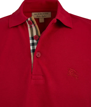 Burberry Red Cotton Collared Polo Shirt