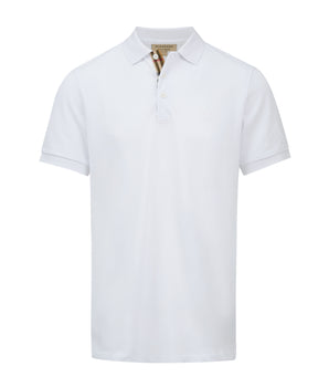 Burberry White Cotton Collared Polo Shirt