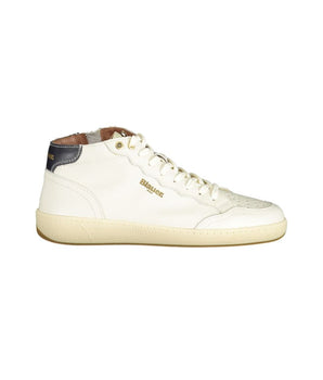 Blauer White Leather Men Sneaker