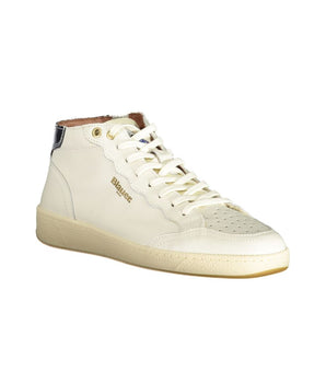 Blauer White Leather Men Sneaker