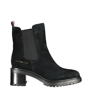 Tommy Hilfiger Black Leather Women Boot