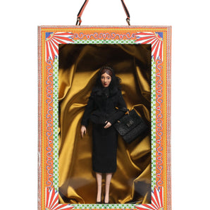 Dolce & Gabbana Black Dress Ceramic Porcelain Fashion Leather Sicily Dolls