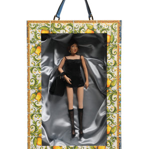 Dolce & Gabbana Black Dress Ceramic Porcelain Fashion Leather Sicily Dolls