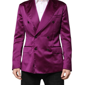 Dolce & Gabbana Purple Double Breasted Men Suit Coat Blazer