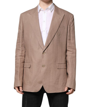 Dolce & Gabbana Beige TAORMINA Single Breasted Coat Blazer