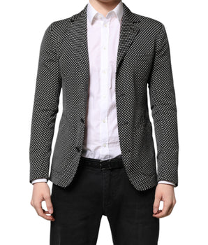 Blazer de traje para hombre con estampado blanco y negro de Dolce &amp; Gabbana