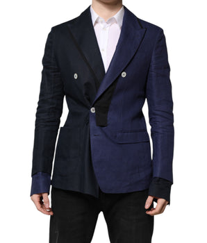Dolce & Gabbana Navy Blue Double Breasted Suit Coat Blazer