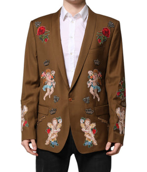 Dolce & Gabbana Brown MARTINI Single Breasted Coat Blazer
