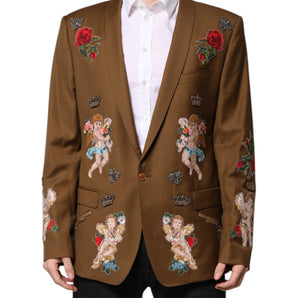 Dolce & Gabbana Brown MARTINI Single Breasted Coat Blazer