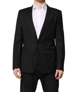 Dolce & Gabbana Black GOLD Single Breasted Suit Coat Blazer