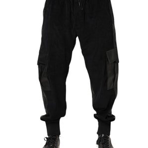 Dolce & Gabbana Black Cotton Cargo Jogger Sweatpants Pants
