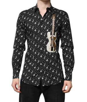 Camisa Dolce &amp; Gabbana con adornos de instrumentos dorados en negro