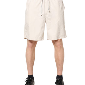 Brunello Cucinelli Off White Logo Men Bermuda Sweatshorts Shorts