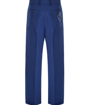 Gucci Blue Classic Cotton Trousers
