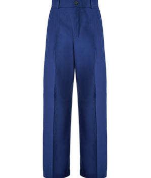 Gucci Blue Classic Cotton Trousers