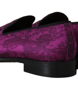 Dolce & Gabbana Elegant Silk-Wool Blend Loafers in Purple Dolce & Gabbana 