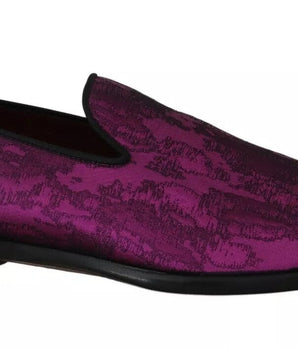 Dolce & Gabbana Elegant Silk-Wool Blend Loafers in Purple Dolce & Gabbana 