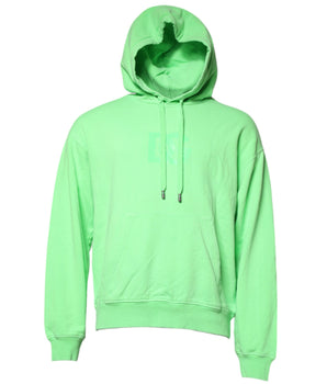 Dolce &amp; Gabbana Green Cotton DG Logo Print Hooded Sweater