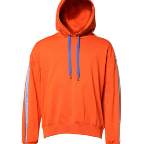 Dolce & Gabbana Orange Cotton Hooded Men Sweatshirt Sweater