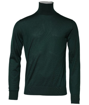 Dolce & Gabbana Green Cashmere Knitted Men Pullover Sweater