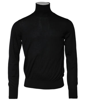 Dolce & Gabbana Black Cashmere Knitted Men Pullover Sweater