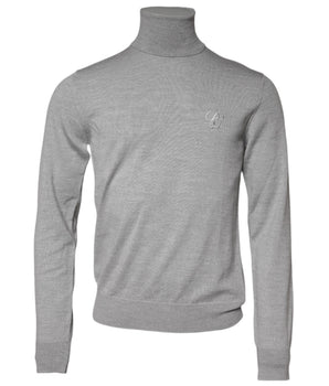Dolce &amp; Gabbana Gray Wool Knitted Men Pullover Sweater