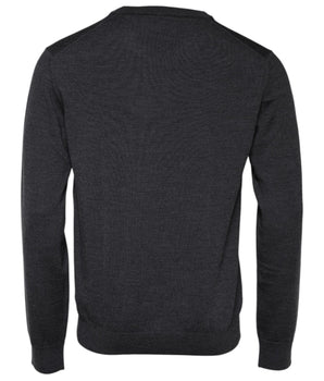 Dolce & Gabbana Gray Wool Logo Knitted Men Pullover Sweater