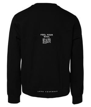 Dolce & Gabbana Black Cotton Logo Knitted Pullover Sweater