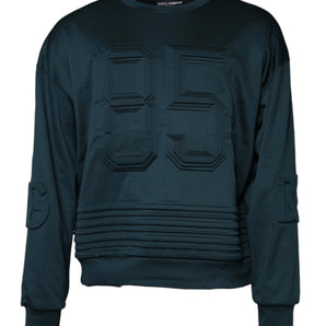 Dolce & Gabbana Dark Green Embossed Logo Pullover Sweater