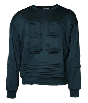 Dolce & Gabbana Dark Green Embossed Logo Pullover Sweater