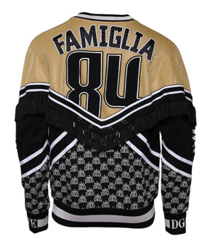 Dolce & Gabbana Multicolor Cotton Crew Neck Pullover Sweater