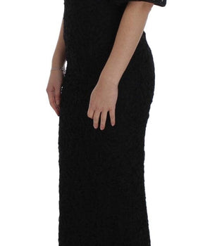 Dolce & Gabbana Elegant Black Floral Lace Maxi Dress Dolce & Gabbana 