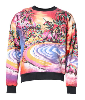 Dolce & Gabbana Multicolor Print Crew Neck Pullover Sweater