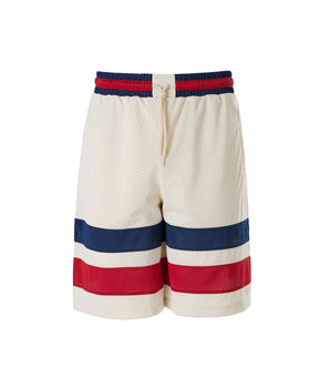 Gucci Cream Polyester Logo Shorts