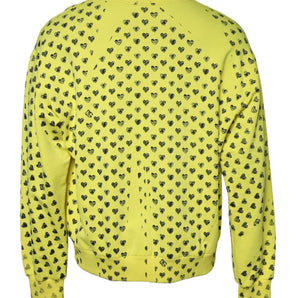 Suéter de cuello redondo con corazón amarillo de Dolce &amp; Gabbana para hombre
