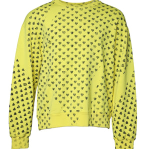 Suéter de cuello redondo con corazón amarillo de Dolce &amp; Gabbana para hombre