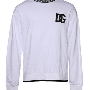 Dolce &amp; Gabbana Jersey de algodón con cuello redondo y logo blanco