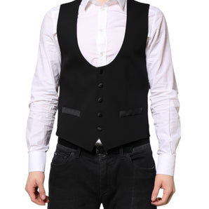 Dolce &amp; Gabbana Vestido Chaleco De Lana Negro Chaleco Formal