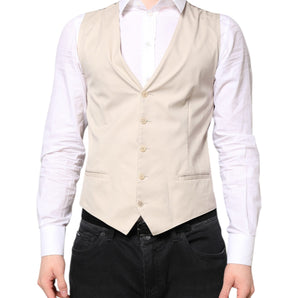 Chaleco formal Dolce &amp; Gabbana beige y gris para hombre
