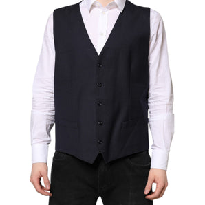 Dolce &amp; Gabbana Vestido Chaleco De Lana Negro Chaleco Formal