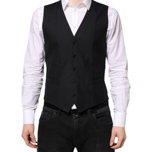 Dolce &amp; Gabbana Vestido Chaleco De Lana Negro Chaleco Formal