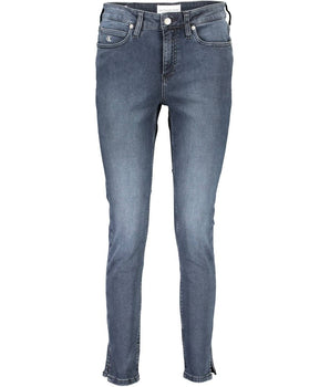 Calvin Klein Women's Blue Cotton Skinny Jeans