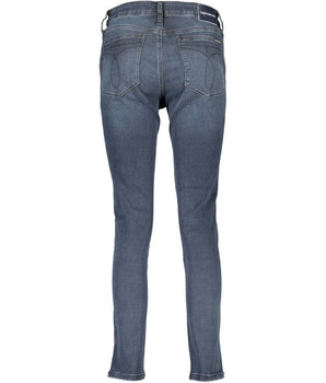 Calvin Klein Women's Blue Cotton Skinny Jeans