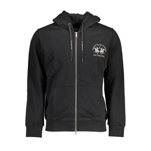 La Martina Black Cotton Men Sweater