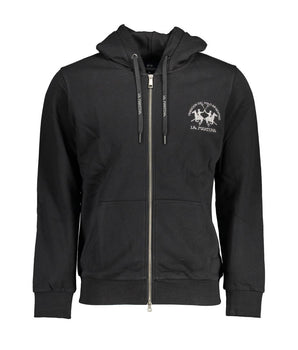 La Martina Black Cotton Men Sweater