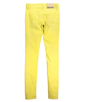 John Galliano Yellow Cotton Women Jeans